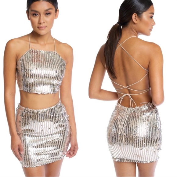 2 piece sequin dress